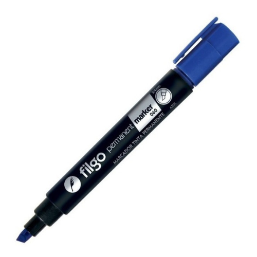 MARCADOR PERMANENTE 060 BISELADA AZUL X UNIDAD FILGO
