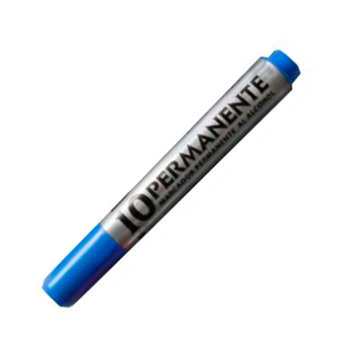 129370 MARCADOR PERMANENTE 10 AZUL PUNTA CHATA X UNIDAD - Imagen 1