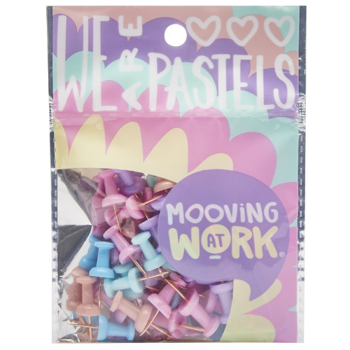 129542 PINS PASTEL PUSH X 50 UNIDADES MOOVING - Imagen 1