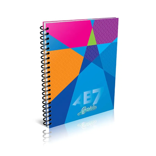 CUADERNO 21X27 CON ESPIRAL AB7 X 100 HOJAS RAYADAS LAPRIDA