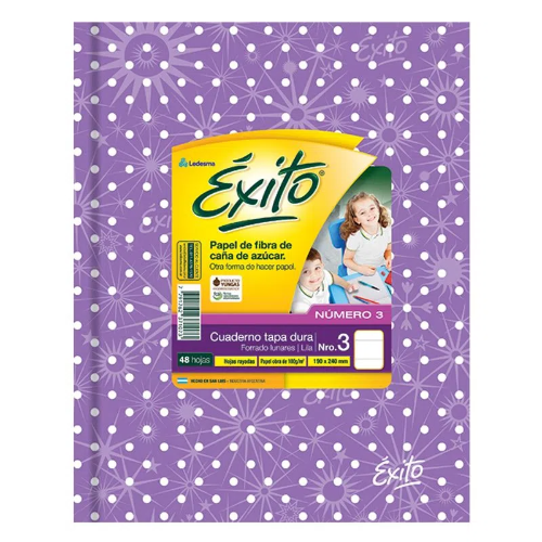 CUADERNO 19X23.5 TAPA DURA UNIVERSO LILA X 48 HOJAS EXITO