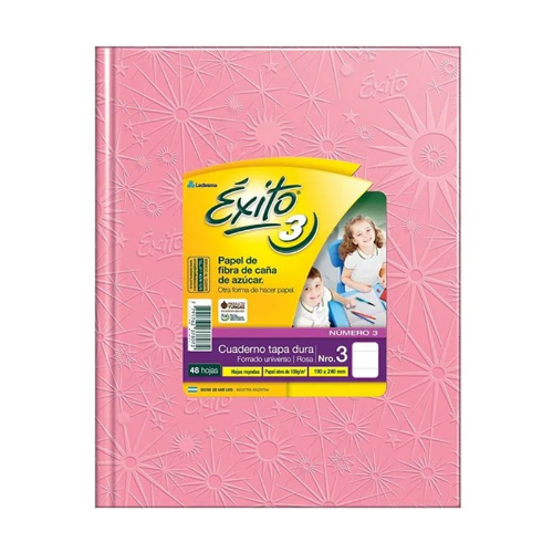 CUADERNO 19X23.5 TAPA DURA UNIVERSO ROSA X 48 HOJAS EXITO