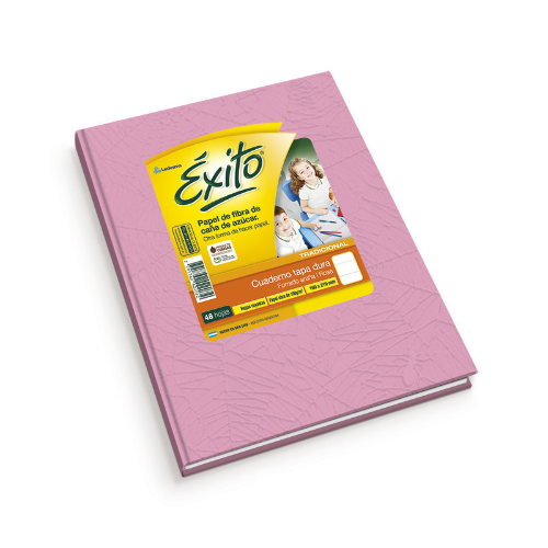 CUADERNO 16X21 TAPA DURA ARAÑA ROSA X 48 HOJAS EXITO