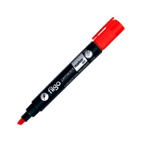 MARCADOR PERMANENTE 060 ROJO BISELADA X UNIDAD FILGO