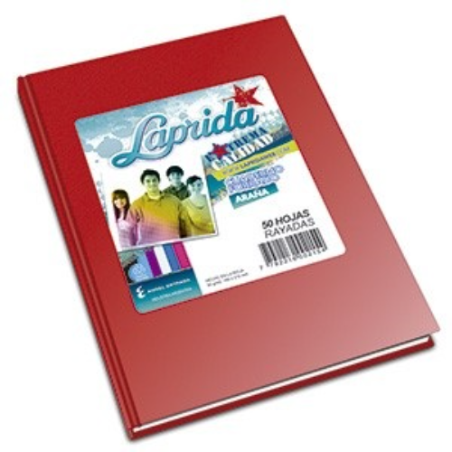 CUADERNO 16X21 TAPA DURA ARAÑA ROJO X 98 HOJAS RAYADAS LAPRIDA