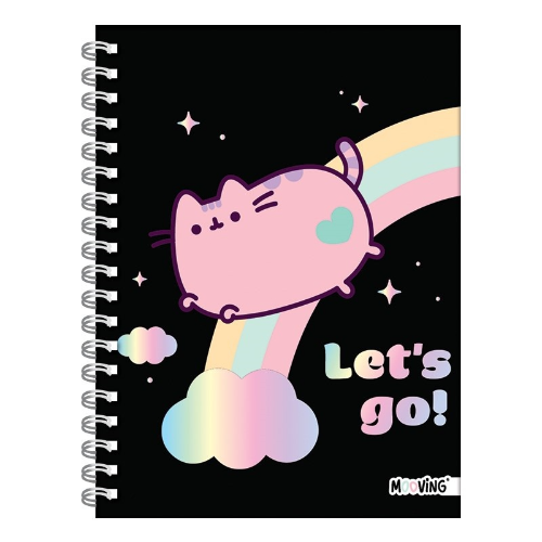 134595 CUADERNO 16X21 TAPA DURA CON ESPIRAL PUSHEEN X 80 HOJAS MOOVING - Imagen 1