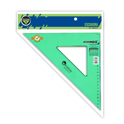 134999 ESCUADRA 35 CM X 45° VERDE PIZZINI - Imagen 1