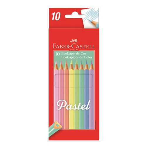 135438 LAPIZ COLOR X 10 UNIDADES LARGOS ECOLAPIZ PASTELES - Imagen 1