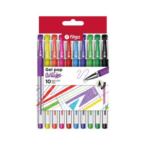 ROLLER GEL POP ESTUCHE X 10 SURTIDOS FILGO