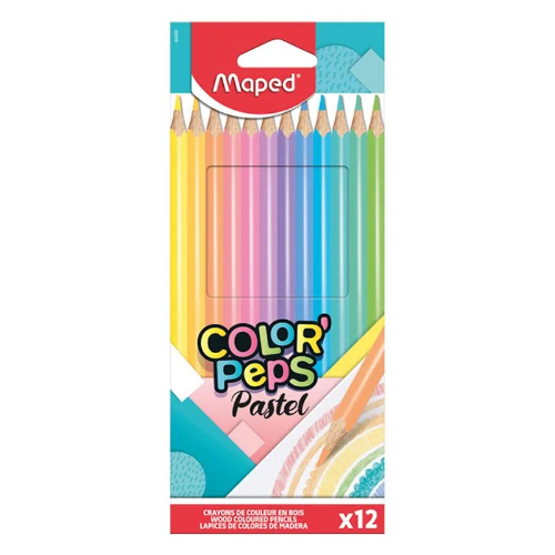138563 LAPIZ COLOR X 12 UNIDADES LARGOS COLORPEPS PASTEL MAPED - Imagen 1
