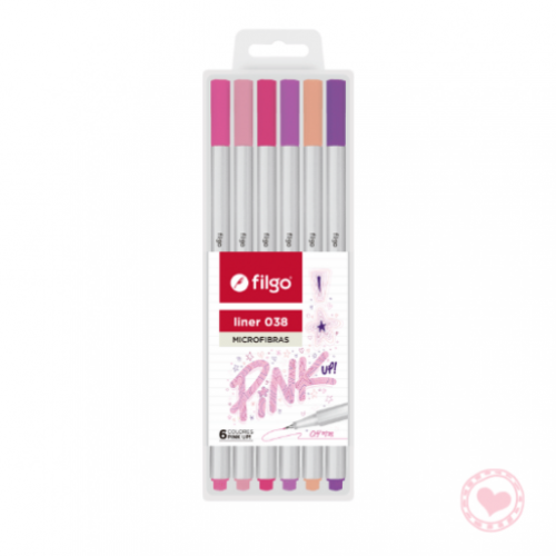 MICROFIBRA LINER 038 0.4 PINK UP ESTUCHE X 6 UNIDADESFILGO FILGO