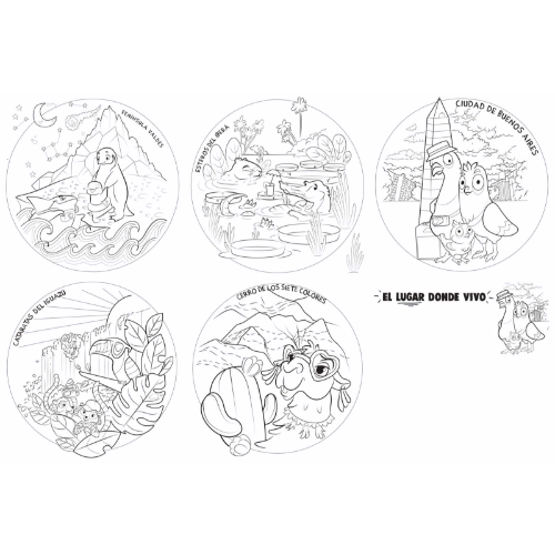 139162 KIT LAMINAS PARA COLOREAR ARGENTINA Y SUS ANIMALES - Imagen 1