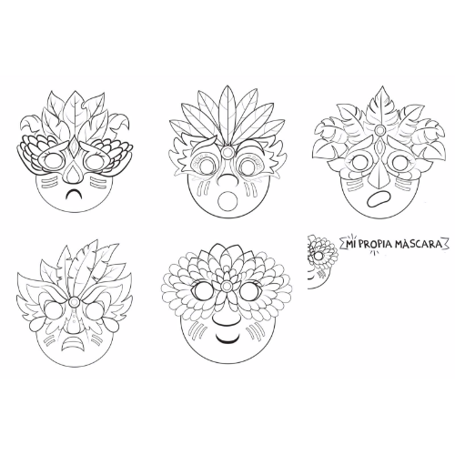 139165 KIT LAMINAS PARA COLOREAR MASCARAS CON EMOTICONES AJMECHT - Imagen 1