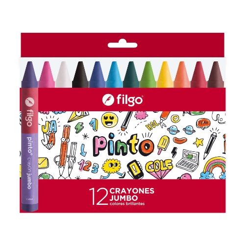 CRAYONES DE CERA JUMBO PINTO X 12 UNIDADES FILGO