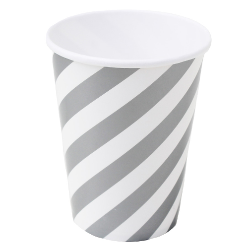 140127 VASOS X 8 UNIDADES PLATA POLIPAPEL - Imagen 1
