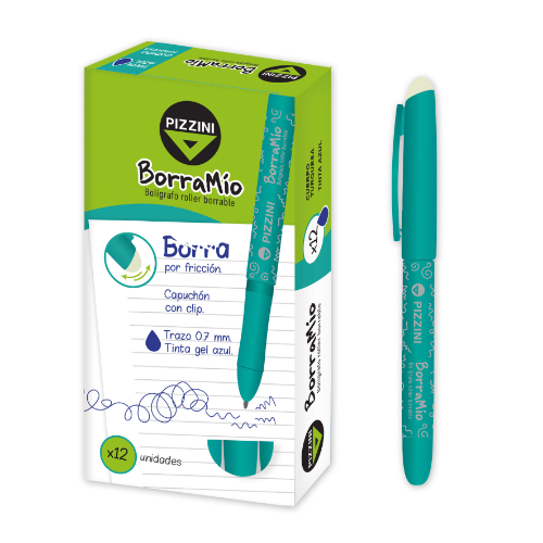 140302 BOLIGRAFO BORRABLE BORRAMIO 0.7 MM AZUL X UNIDAD PIZZINI - Imagen 1