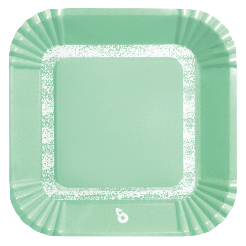 140719 PLATOS X 8 UNIDADES CUADRADO VERDE PASTEL - Imagen 1