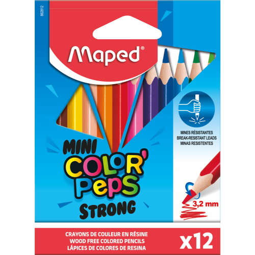 140986 LAPIZ DE COLOR CORTOS STRONG - ESTUCHE x 12 MAPED - Imagen 1