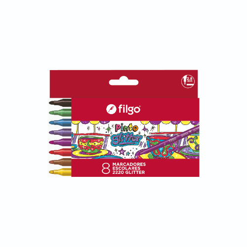 MARCADOR PINTO 2220 GLITTER X 8 UNIDADESFILGO FILGO