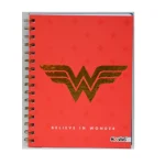 CUADERNO 16x21 TAPA DURA CON ESPIRAL WONDER WOMAN X 80 HOJAS MOOVING