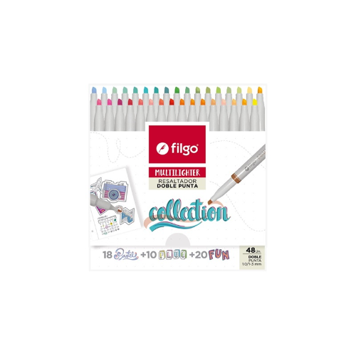 RESALTADOR SURTIDO MULTILIGHTER DOBLE PUNTA X 48 UNIDADES FILGO
