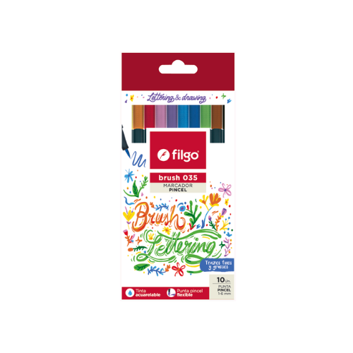 142511 MARCADOR BRUSH 035 SURTIDO X 10 UNIDADES FILGO - Imagen 1