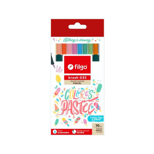 MARCADOR BRUSH 035 PASTEL X 10 UNIDADES FILGO
