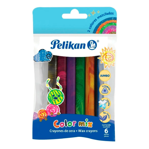 CRAYONES JUMBO MIX X 6 UNIDADES PELIKAN