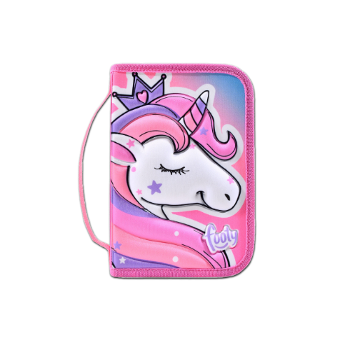 147227 CARTUCHERA 1 CIERRE RIGIDA NENA UNICORNIO TRENZA-F19054.01.UNICO - Imagen 1