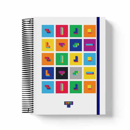 147409 CUADERNO 16X21 TAPA DURA TETRIS - Imagen 1