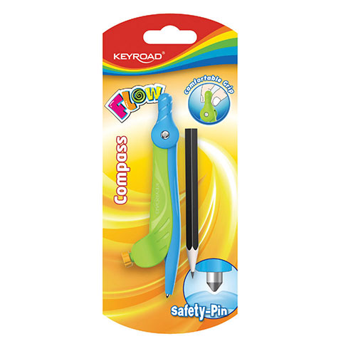 147673 COMPAS PLASTICO FLOW CON LAPIZ BLISTER KEYROAD - Imagen 1