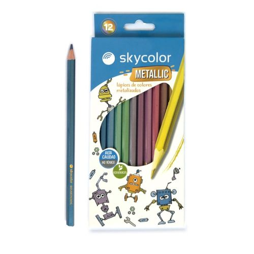 147717 LAPIZ COLOR X 12 UNIDADES LARGOS METALIZADOS - Imagen 1