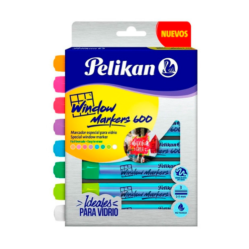 MARCADOR PARA VIDRIO X 8 UNID 600 PELIKAN