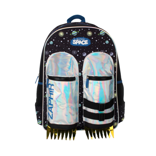 152410 MOCHILA DE ESPALDA DE 18 PULGADAS CON ESTAMPA DEL ESPACIO Y BOLSILLOS CON FORMA DE COHETES ZAPHIR - Imagen 1