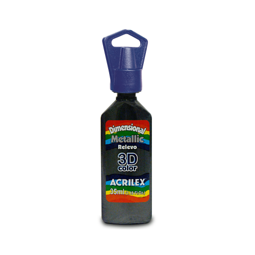 PINTURA DIMENSIONAL X 35 ML METALICA NEGRO ACRILEX