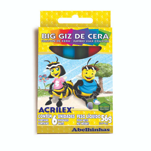 153985 CRAYONES DE CERA X 6 COLORES ACRILEX - Imagen 1