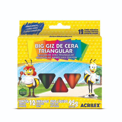 153988 CRAYONES TRIANGULAR X 12 COLORES ACRILEX - Imagen 1
