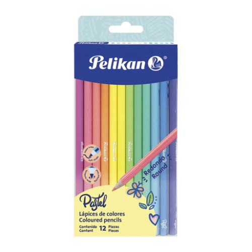 LAPIZ COLOR X 12 UNIDADES LARGOS PASTEL PELIKAN