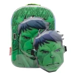 MOCHILA ESPALDA HULK 12 PULGADAS CON MASCARA CRESKO