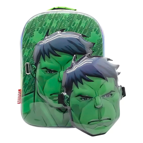 156559 MOCHILA ESPALDA HULK 12 PULGADAS CON MASCARA CRESKO - Imagen 1
