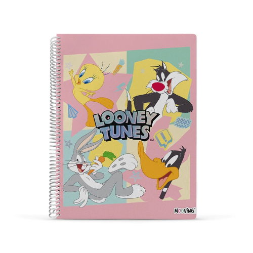 156807 CUADERNO UNIVERSITARIO LOONEY TUNES RAYADO X 80 HOJAS MOOVING - Imagen 1