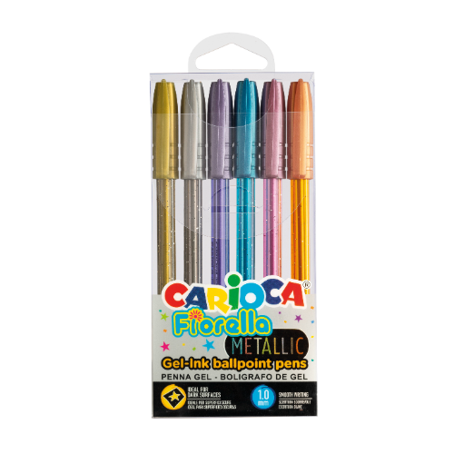 156912 BOLIGRAFO X 6 FIORELLA METALICO CARIOCA - Imagen 1