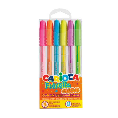 156913 BOLIGRAFO X 6 FIORELLA NEON CARIOCA - Imagen 1