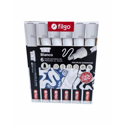 MARCADOR PINTURA AL AGUA TNT 3.0 BLANCO X UNIDAD FILGO