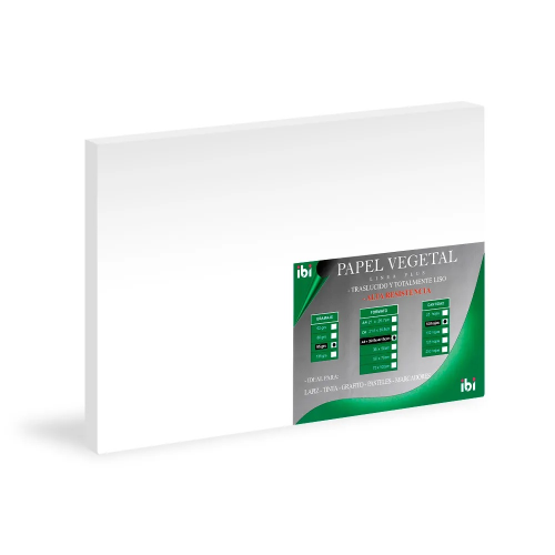 157265 PAPEL VEGETAL A3 95 GR X 50 HOJAS SIHL IBI - Imagen 1