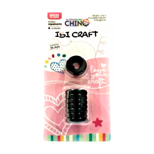 DISCOS DE EXPANSION 24 MM CORAZON NEGRO X 8 UNIDADES IBI