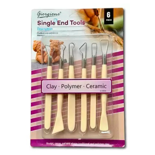 157842 KIT HERRAMIENTAS DE MADERA ARCILLA-CERAMICA X6 PIEZAS GIORGIONE - Imagen 1