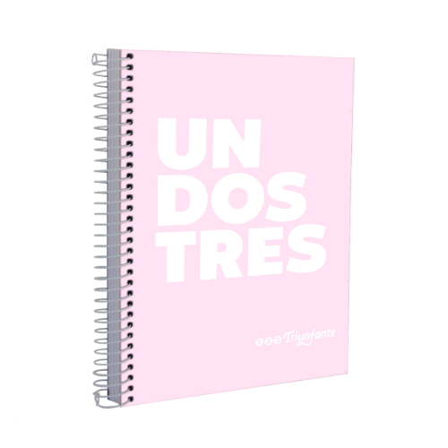157942 CUADERNO 21X27 CON ESPIRAL LETRAS PASTEL X60 HOJAS CUADRICULADAS TRIUNFANTE - Imagen 1