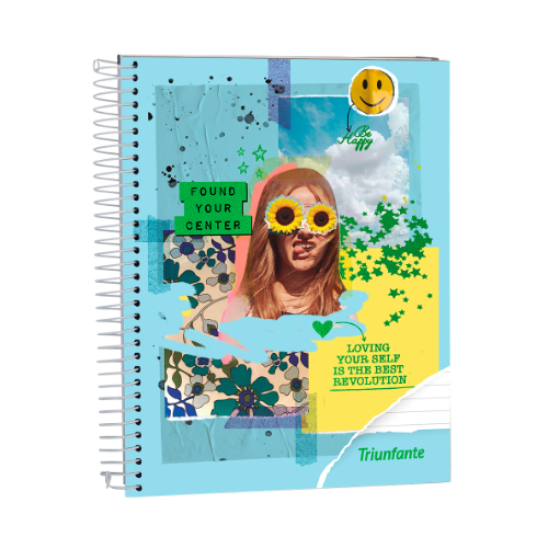 157962 CUADERNO A5 CON ESPIRAL CUT IT X120 HOJAS RAYADAS TRIUNFANTE - Imagen 1