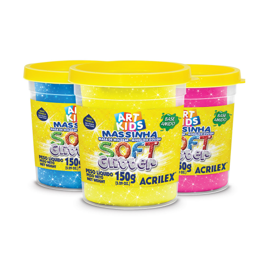 MASA DE MODELAR SOFT GLITTER X 150 GR ROJO ACRILEX